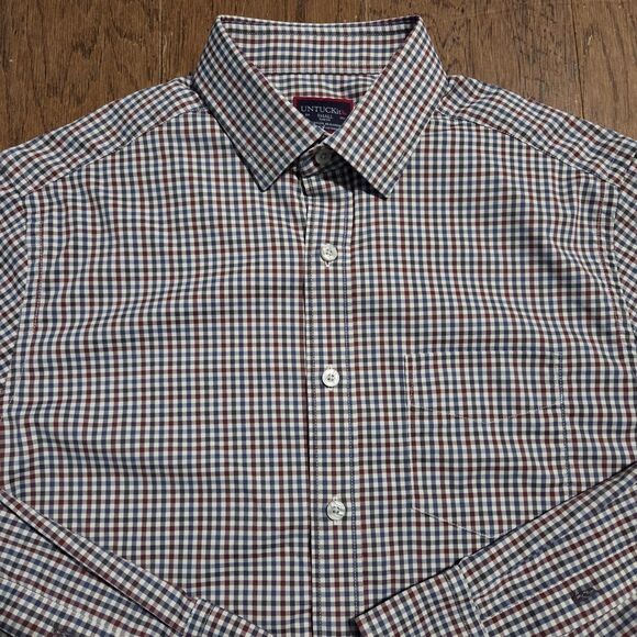 UNTUCKit Shirt Slim Fit Performance Long Sleeve Button Down Nylon Checked Small - Picture 2 of 9